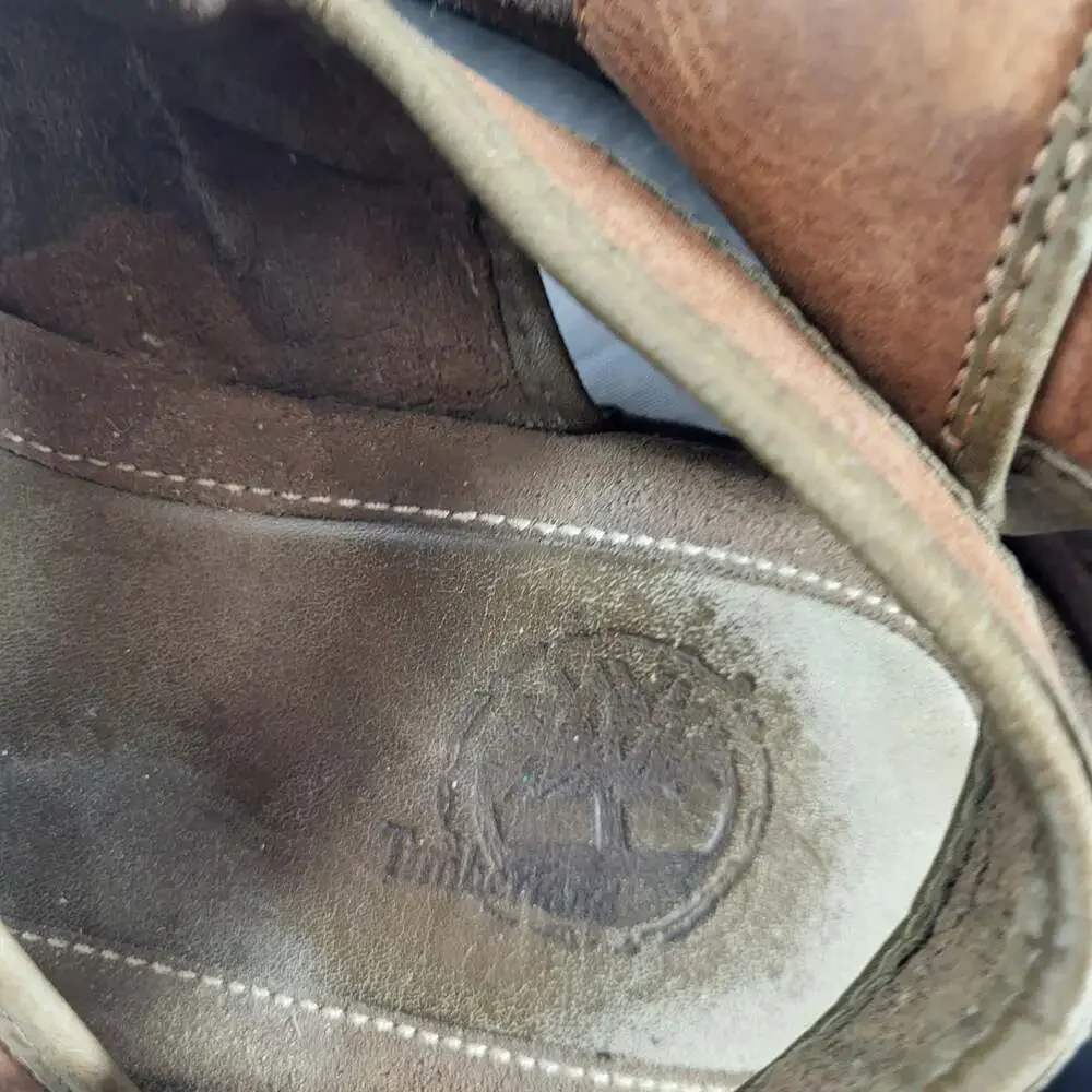 Timberland Men's Brown y2k  Leather Fisherman Sandals with Adjustable Strap, siz